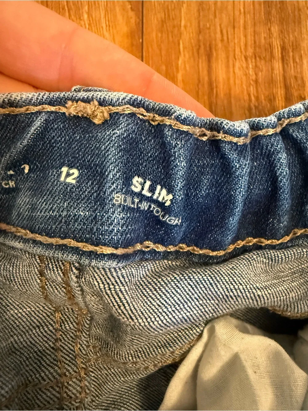 Old Navy Girls Blue Slim Straight Jeans Adjustable Waist Size 12